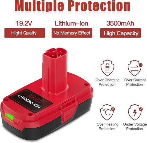 2Pack 3.5Ah Replacement for Craftsman 19.2 Volt Battery C3 19.2V Lithium Ion Battery DieHard XCP 11375 130279005 1323903 130211004 in Kuwait