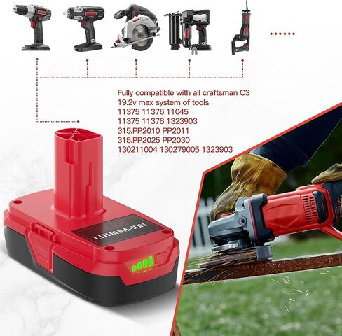 2Pack 3.5Ah Replacement for Craftsman 19.2 Volt Battery C3 19.2V Lithium Ion Battery DieHard XCP 11375 130279005 1323903 130211004 in Kuwait