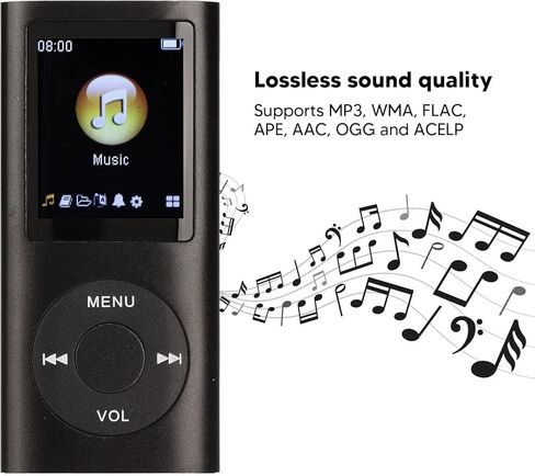 Tbest Mp3 Mp4 Players Mp3 Player Stylish Multifunctional Lossless Sound Slim 1.8 Inch LCD Sn Portable Mp3 Player (Silver) in Kuwait