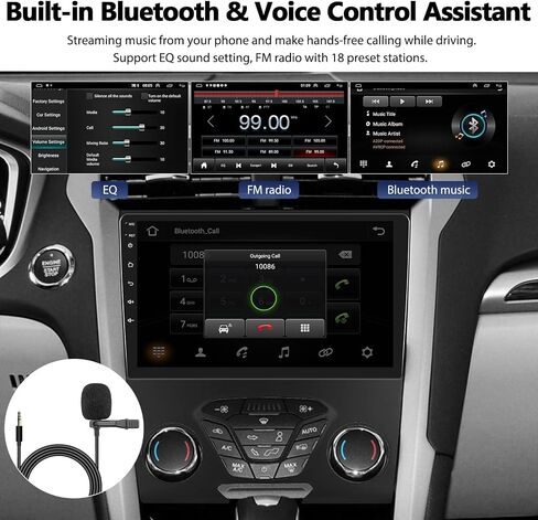 UNITOPSCI 1G+32G Android Car Stereo for Ford Fusion Mondeo 2013-2019 Radio GPS Navigation 9 Inch HD Touch Screen Bluetooth FM/RDS WiFi USB SWC Mirror Link Split Screen with Backup Camera Mic in Saudi Arabia
