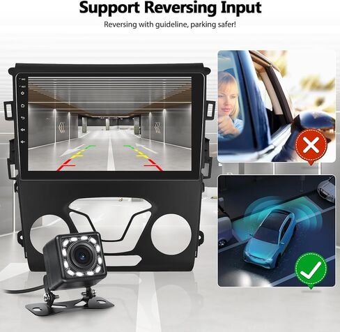 UNITOPSCI 1G+32G Android Car Stereo for Ford Fusion Mondeo 2013-2019 Radio GPS Navigation 9 Inch HD Touch Screen Bluetooth FM/RDS WiFi USB SWC Mirror Link Split Screen with Backup Camera Mic in Saudi Arabia