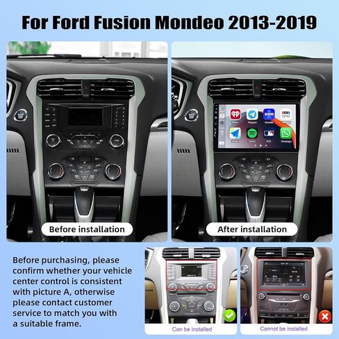 UNITOPSCI 1G+32G Android Car Stereo for Ford Fusion Mondeo 2013-2019 Radio GPS Navigation 9 Inch HD Touch Screen Bluetooth FM/RDS WiFi USB SWC Mirror Link Split Screen with Backup Camera Mic in Saudi Arabia