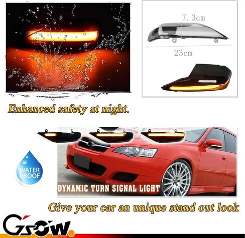 2 جهاز كمبيوتر شخصى ديناميكي متسلسل LED مرآة جانبية بدوره أضواء الإشارة لسوبارو WRX STI Outback Legacy Impreza Forester Crosstrek XV، ملحقات سوبارو عدسة واضحة بدوره إشارة استبدال مصباح المؤشر in Kuwait