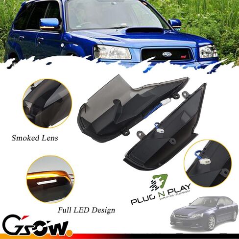 2 جهاز كمبيوتر شخصى ديناميكي متسلسل LED مرآة جانبية بدوره أضواء الإشارة لسوبارو WRX STI Outback Legacy Impreza Forester Crosstrek XV، ملحقات سوبارو عدسة واضحة بدوره إشارة استبدال مصباح المؤشر in Kuwait