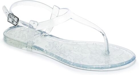Womens Sandals Jelly Shoes Thong Flip Flops Flat for Ladies Black Slides Size 11 T-Strap Jellies Slippers with Adjustable Strap Buckle Summer Beach Dressy in Kuwait