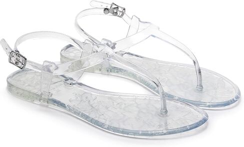 Womens Sandals Jelly Shoes Thong Flip Flops Flat for Ladies Black Slides Size 11 T-Strap Jellies Slippers with Adjustable Strap Buckle Summer Beach Dressy in Kuwait