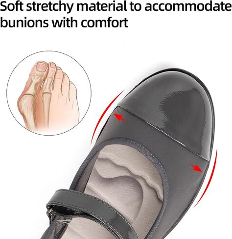 Women’s Orthopedic Mary Jane Flats Round Toe Comfortable Bunions Walking Shoes Dressy Orthotic Work Shoes with Arch Support in Saudi Arabia