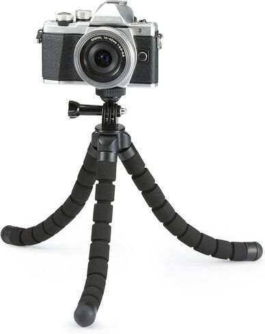 Amazon Basics 64-inch Extendable Tripod for iPhones and Smartphones, Selfie Stick Mode and Phone Tripod Mode, Black in Saudi Arabia