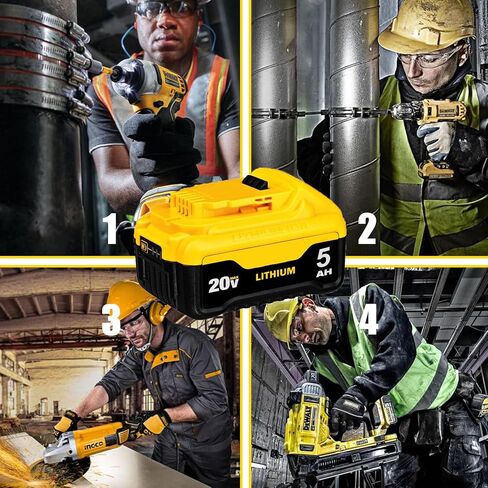 بطارية DCB205 20V MAX، استبدال بطارية DeWalt 20v 5.0Ah، بديل لبطارية Dewalt 20V Max DCB205CK DCB205-2 DCB206-2 in Kuwait