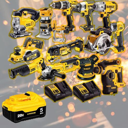 بطارية DCB205 20V MAX، استبدال بطارية DeWalt 20v 5.0Ah، بديل لبطارية Dewalt 20V Max DCB205CK DCB205-2 DCB206-2 in Kuwait