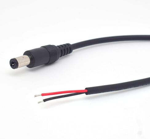 قطعتان من قابس موصل ذكر الطاقة DC، 22AWG 0.3M/1FT 5.5 مم × 2.1 مم قابس ذكر برميل إلى سلك مكشوف كابل طرفي مفتوح لكاميرات المراقبة، وكاميرا المراقبة، وشريط ضوء LED in Saudi Arabia