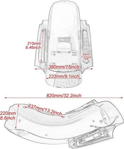 نظام الحاجز الخلفي للدراجة النارية HDBUBALUS مع ضوء LED مناسب لدراجة Harley Touring Road Glide Electra Glide Street Glide 2009-2013 in Saudi Arabia
