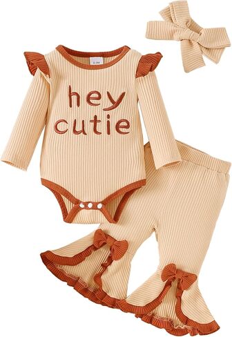 Mioglrie Newborn Baby Girl Clothes Cute Outfits Infant Fall Winter Clothes Long Sleeve Top Floral Pants Set for Girls in Saudi Arabia