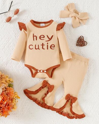 Mioglrie Newborn Baby Girl Clothes Cute Outfits Infant Fall Winter Clothes Long Sleeve Top Floral Pants Set for Girls in Saudi Arabia