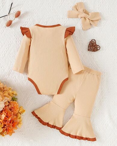 Mioglrie Newborn Baby Girl Clothes Cute Outfits Infant Fall Winter Clothes Long Sleeve Top Floral Pants Set for Girls in Saudi Arabia