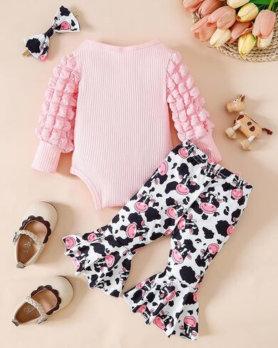 Mioglrie Newborn Baby Girl Clothes Cute Outfits Infant Fall Winter Clothes Long Sleeve Top Floral Pants Set for Girls in Saudi Arabia