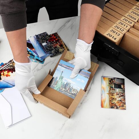 صندوق تخزين صور مقاوم للحريق مع قفل، 18 حافظة صور داخلية خالية من الأحماض مقاس 5 × 7 بوصة، منظم صور قابل للطي مع مقبض للصور والملصقات والطوابع والبذور in Kuwait