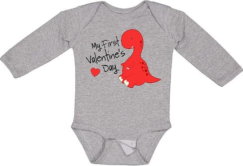 inktastic My First Valentine's Day Long Sleeve Creeper in Kuwait