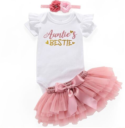 aunties bestie baby clothes girl little bestie auntie baby clothes girl outfits in Kuwait