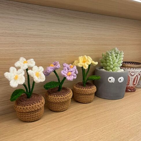 طقم كروشيه زهرة ميوسوتيس مكون من قطعتين من Weronique للمبتدئين، تعليمات كروشيه خطوة بخطوة تساعد على البدء بسهولة، مجموعة مواد حياكة كروشيه DIY هدية للأخت والأم والأصدقاء (أرجواني) in Kuwait