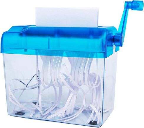 Mini Manual Shredder - Office Portable Hand Paper Cutter for Paper, Notes, Bills, Portrait, Photos Fits A6 Size or Folded to A6 Size Capacity 1.5L Straight Cut in Saudi Arabia