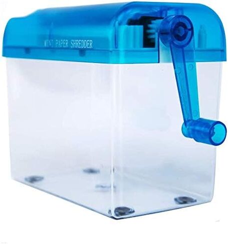 Mini Manual Shredder - Office Portable Hand Paper Cutter for Paper, Notes, Bills, Portrait, Photos Fits A6 Size or Folded to A6 Size Capacity 1.5L Straight Cut in Saudi Arabia