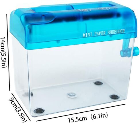 Mini Manual Shredder - Office Portable Hand Paper Cutter for Paper, Notes, Bills, Portrait, Photos Fits A6 Size or Folded to A6 Size Capacity 1.5L Straight Cut in Saudi Arabia