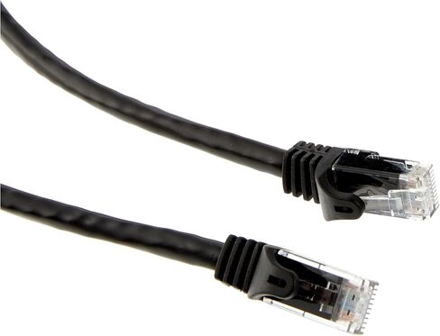 كابل تصحيح Monoprice Cat6 Ethernet - 2 قدم - أسود (12 حزمة) Snagless RJ45، 550 ميجا هرتز، UTP، سلك نحاسي عاري نقي، 24AWG - سلسلة FLEXboot in Kuwait