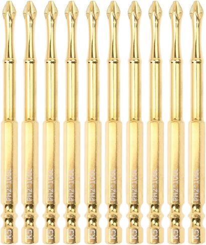 AUTOTOOLHOME 3 بوصة التيتانيوم المغلفة المغناطيسي PH2 مكافحة زلة مفك بت مجموعة فيليبس بت #2 شنيور يعمل بالبطارية بت TS2 in Kuwait