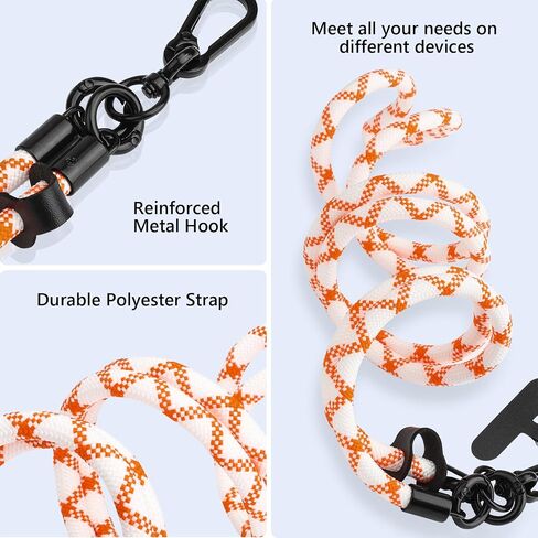 ZUSLAB Universal Phone Lanyard with Fixed Crossbody Neck Strap and Patch, Includes Outdoor Hook for Earphones in Saudi Arabia