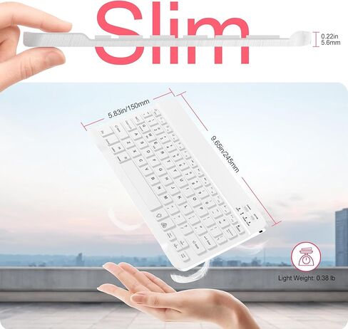 D DINGRICH Wireless Touchpad Keyboard - Multi-Touch Trackpad, Ultra-Slim, 7 Color Backlit, Universal Rechargeable Bluetooth Keyboard for iOS iPhone/iPad, Samsung Android Tablet, Windows, Smartphone in Kuwait