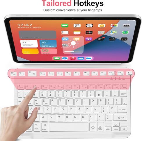 D DINGRICH Wireless Touchpad Keyboard - Multi-Touch Trackpad, Ultra-Slim, 7 Color Backlit, Universal Rechargeable Bluetooth Keyboard for iOS iPhone/iPad, Samsung Android Tablet, Windows, Smartphone in Kuwait