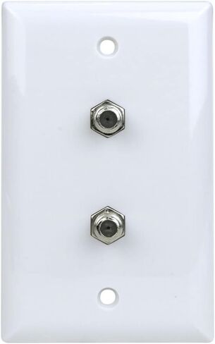 Wall Plate with 2 F-81 Connectors, White in Saudi Arabia