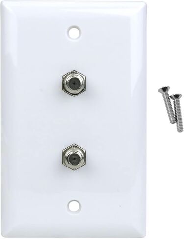 Wall Plate with 2 F-81 Connectors, White in Saudi Arabia