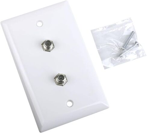 Wall Plate with 2 F-81 Connectors, White in Saudi Arabia