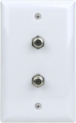 Wall Plate with 2 F-81 Connectors, White in Saudi Arabia
