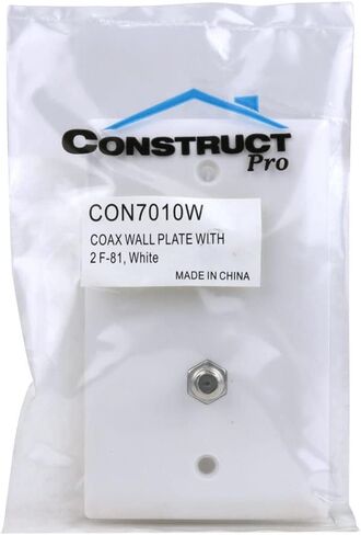 Wall Plate with 2 F-81 Connectors, White in Saudi Arabia