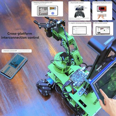 Yahboom ROS Robotic Kit for Jetson Orin Nano 16GB مع 6DOF Robot Arm Mecanum Wheel Chassis AI التعرف على الكلام الملاحة التلقائية 3D رسم الخرائط بحث المشروع للبالغين طلاب الجامعات in Saudi Arabia