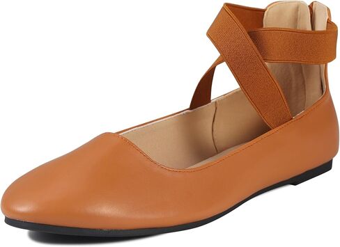 أحذية نسائية مسطحة مريحة على الموضة للنساء مع أشرطة الكاحل المرنة، صنادل راقصة الباليه الأنيقة ذات المقدمة المغلقة للنساء، أحذية باليه مسطحة كاجوال in Kuwait