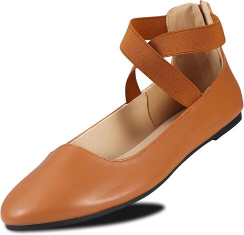 أحذية نسائية مسطحة مريحة على الموضة للنساء مع أشرطة الكاحل المرنة، صنادل راقصة الباليه الأنيقة ذات المقدمة المغلقة للنساء، أحذية باليه مسطحة كاجوال in Kuwait