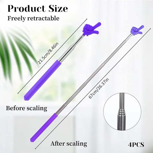4Pcs Retractable Teacher Pointer, Pointer Stick for Classroom, Mini Retractable Finger Pointer for Elementary School Kindergarten Teacher, Classroom Supplies in Saudi Arabia