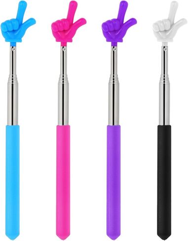 4Pcs Retractable Teacher Pointer, Pointer Stick for Classroom, Mini Retractable Finger Pointer for Elementary School Kindergarten Teacher, Classroom Supplies in Saudi Arabia