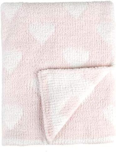 Tadpoles Ultra Soft Reversible Chenille Baby Blanket - Hearts Pink | 30" x 40" | Made of 100% Microfiber Polyester | Soft, Gentle & Hypoallergenic | Ideal as a Swaddle, Receiving Blanket & More in Saudi Arabia