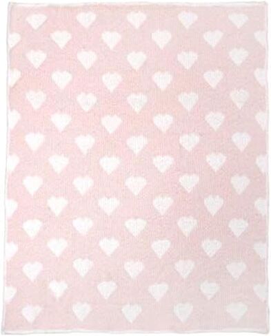 Tadpoles Ultra Soft Reversible Chenille Baby Blanket - Hearts Pink | 30" x 40" | Made of 100% Microfiber Polyester | Soft, Gentle & Hypoallergenic | Ideal as a Swaddle, Receiving Blanket & More in Saudi Arabia