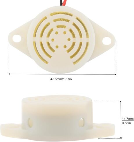 10Pcs Active Piezo Buzzer SFM-27 DC 3-24V 95DB High Decibel Alarm Siren with 10pcs 9V Battery Connector for Motorcycle Car Scooter (Black) in Saudi Arabia
