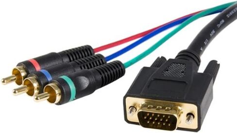 StarTech.com 3 ft. (0.9 m) VGA to RCA Cable - RCA Breakout - HD15 (M)/Component (M) - VGA to Component (HD15CPNTMM3) black in Saudi Arabia