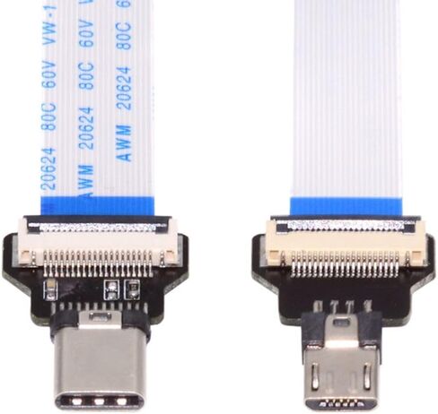 تشينيانغ USB C المضيف إلى المصغّر USB 2.0 5Pin الهدف البيانات شقة سليم FPC OTG كابل 13 سنتيمتر ل FPV قرص الهاتف المحمول in Saudi Arabia