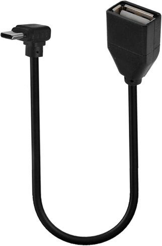 محول USB C إلى USB، كابل محول OTG من النوع C، USB 2.0 نوع C (USB-C) ذكر إلى USB نوع A أنثى كابل محول OTG - 25 سم (90 درجة USB C إلى أعلى/أسفل) (OTGCMLE) in Kuwait