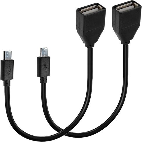 محول USB C إلى USB، كابل محول OTG من النوع C، USB 2.0 نوع C (USB-C) ذكر إلى USB نوع A أنثى كابل محول OTG - 25 سم (90 درجة USB C إلى أعلى/أسفل) (OTGCMLE) in Kuwait