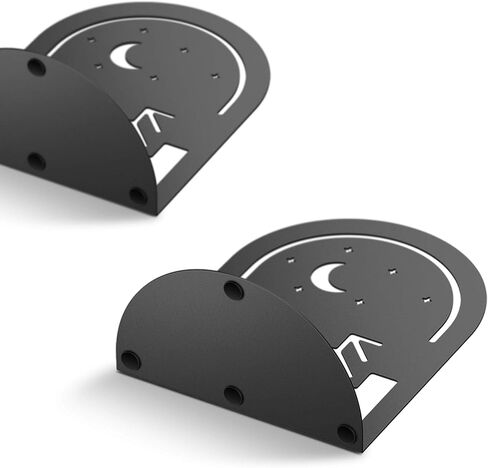QiMing Stars Moon Ladder Bookends، زوج واحد من حاملات كتب الأحلام المعدنية لأرفف المكتب هدية للبالغين والأطفال (ذهبي) in Kuwait